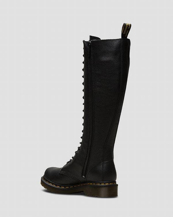 Dr Martens Dámské Vysoké Boty 1b60 Virginia Černé, CZ-807463